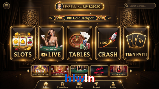Main screen of Hiwin casino page for PK players