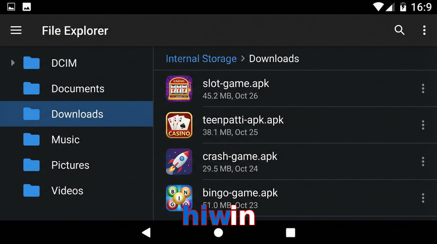 Main screen of Hiwin gameapk page for PK players